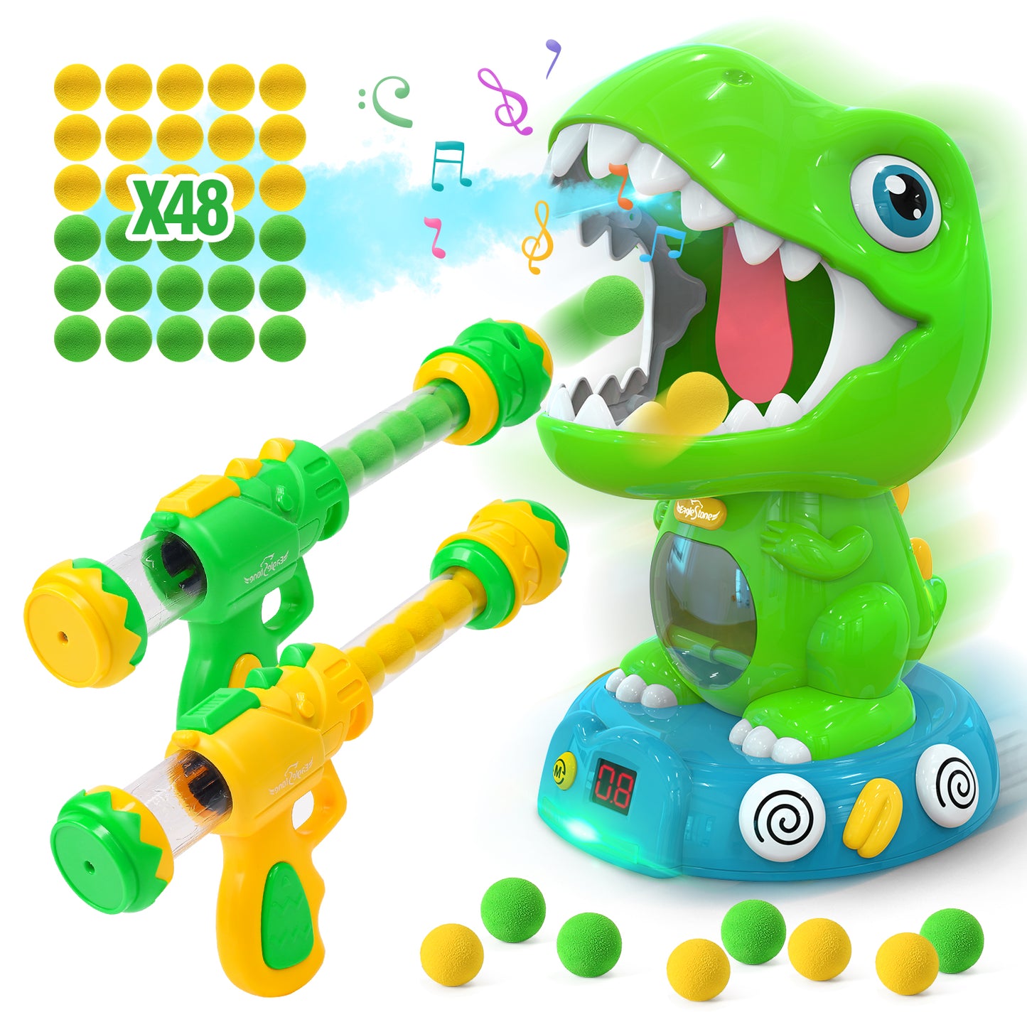 EagleStone Movable Dinosaur Shooting Toys  with Spraying, Electronic Target Game Toy