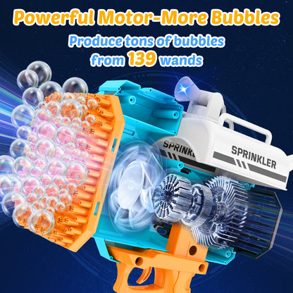 Eaglestone Bubble Machine Gun for Kids, 139 Hole Automatic Bubbles Wand