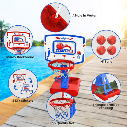 Eaglestone Toddler Basketball Hoop for Kids with 4 Balls, Adjustable Height