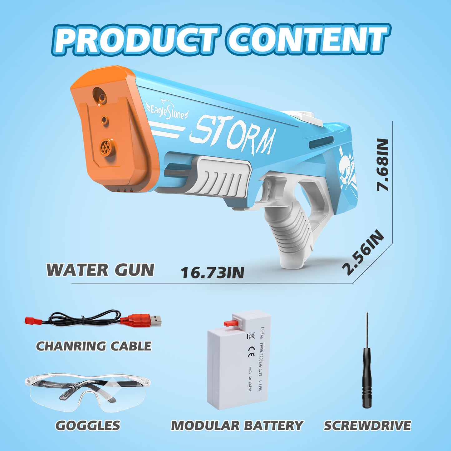 Eaglestone Electric Gun Toy for Kids - Full Auto Water Pistol Grip Guns