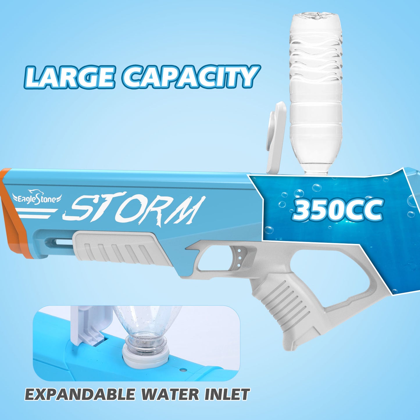Eaglestone Electric Gun Toy for Kids - Full Auto Water Pistol Grip Guns