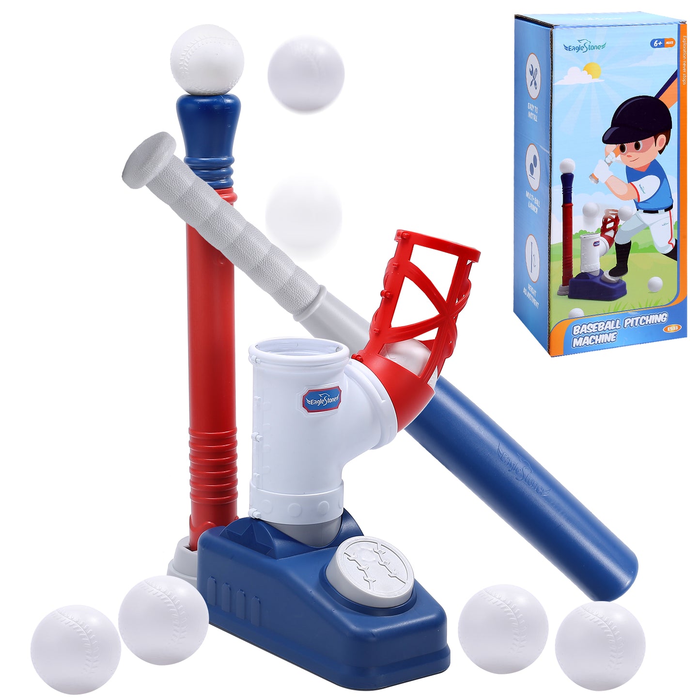 EagleStone 2 in 1 Tball Set for Kids, Toddler T Ball Set