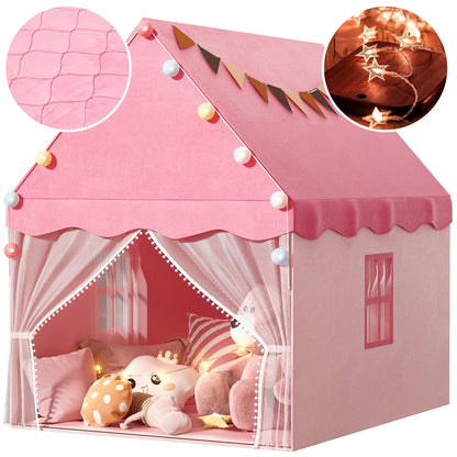 EagleStone Large Kids Play Tent with Star Light, Padded Mat,Toddler Tent Indoor,Playhouse for Toddlers, Boys, Girls, Indoor Bed Tent Gift Toy