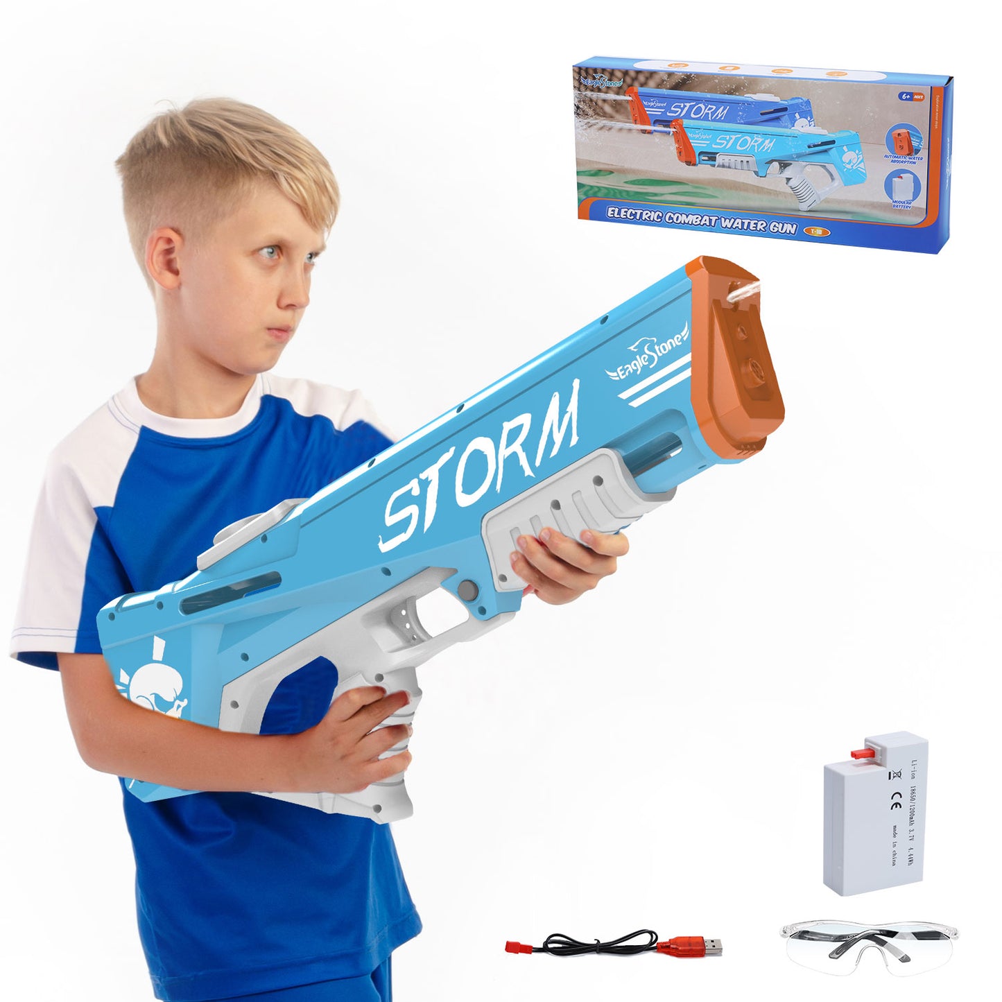 Eaglestone Electric Gun Toy for Kids - Full Auto Water Pistol Grip Guns