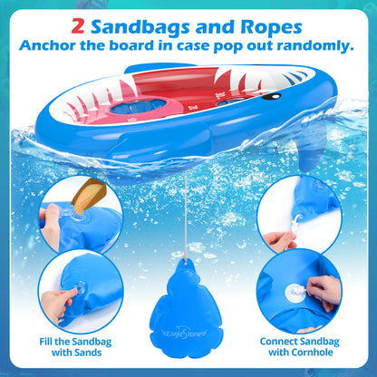 Eaglestone 2 PCS Pool Shark Cornhole Toys for Kids