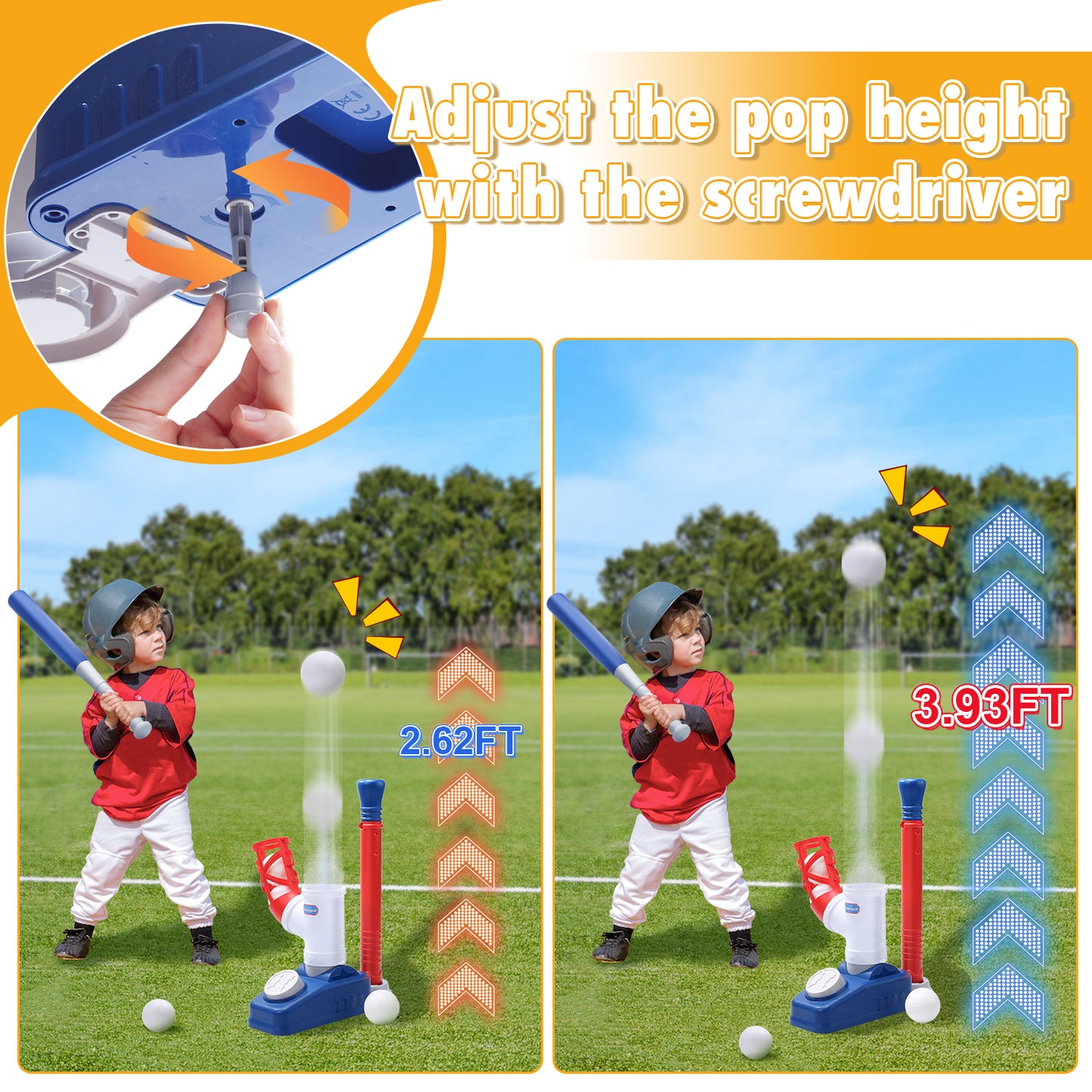 EagleStone 2 in 1 Tball Set for Kids, Toddler T Ball Set