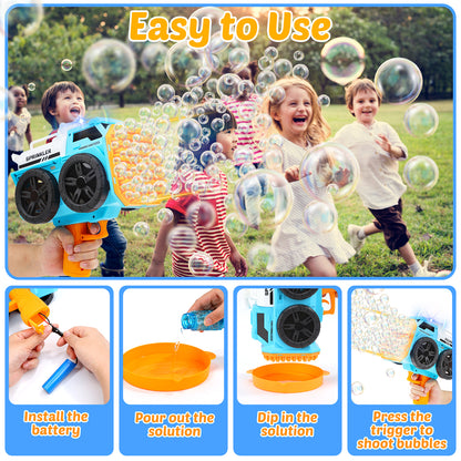 Eaglestone Bubble Machine Gun for Kids, 139 Hole Automatic Bubbles Wand