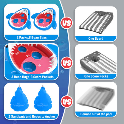 Eaglestone 2 PCS Pool Shark Cornhole Toys for Kids