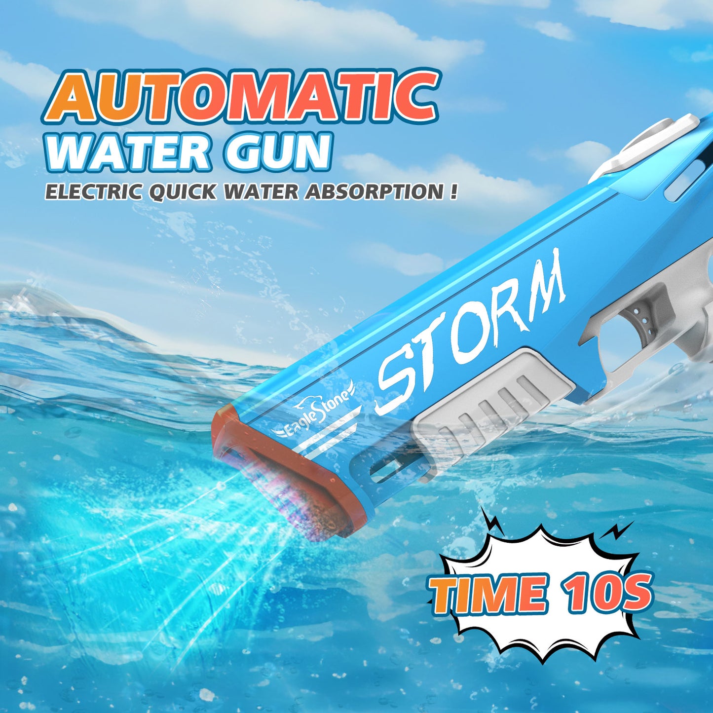 Eaglestone Electric Gun Toy for Kids - Full Auto Water Pistol Grip Guns