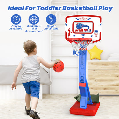 Eaglestone Toddler Basketball Hoop for Kids with 4 Balls, Adjustable Height