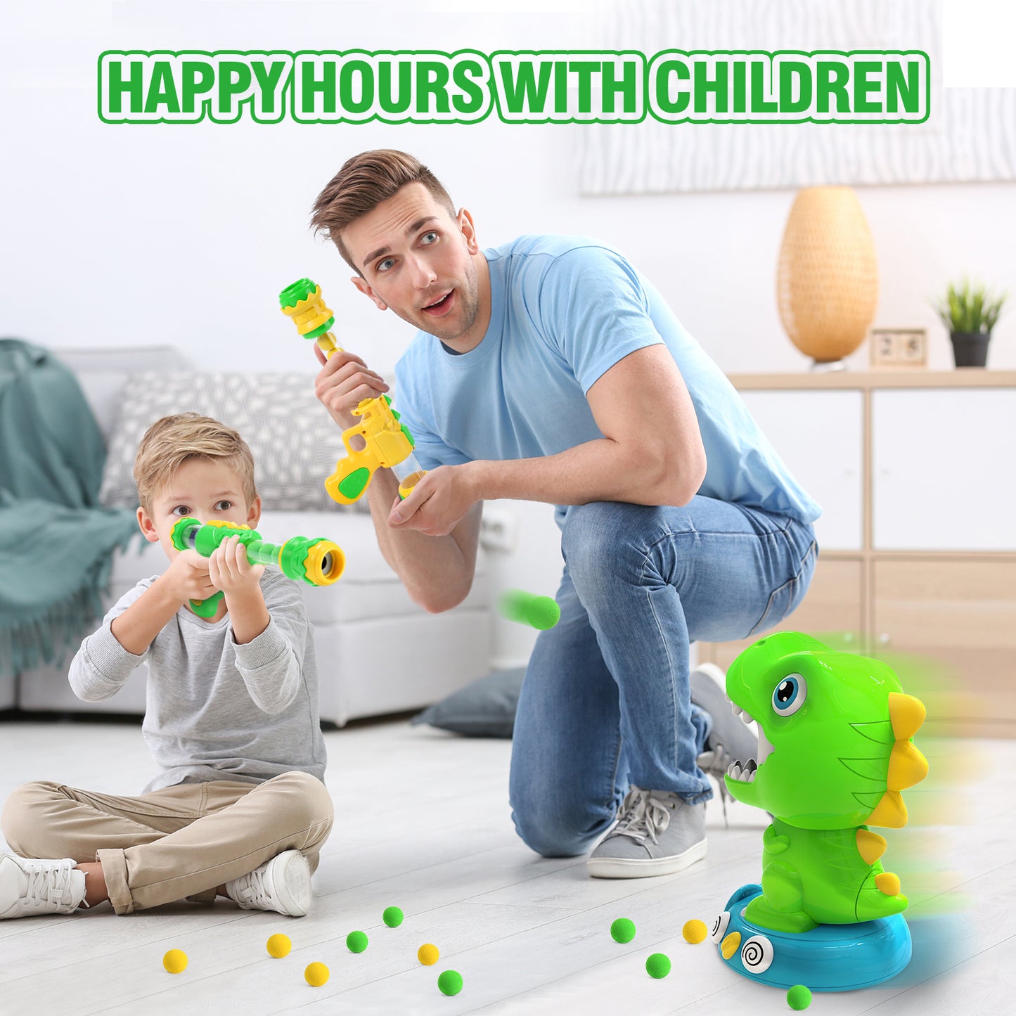 EagleStone Movable Dinosaur Shooting Toys  with Spraying, Electronic Target Game Toy