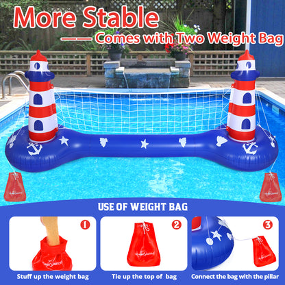 EagleStone Pool Volleyball Net & Basketball Hoop