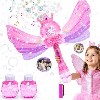 EagleStone Princess Bubble Wands for Kids, Bubble Machine for Toddlers, LED Light & Music Bubble Toys with 1 Li-ion Battery, Outdoor Easter Birthday Toys for Toddlers, 3 4 5 6 7 8 Year Old Girl Gifts