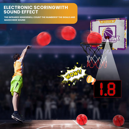 EagleStone Indoor Mini Basketball Hoop Set for Kids with Electronic Score Record