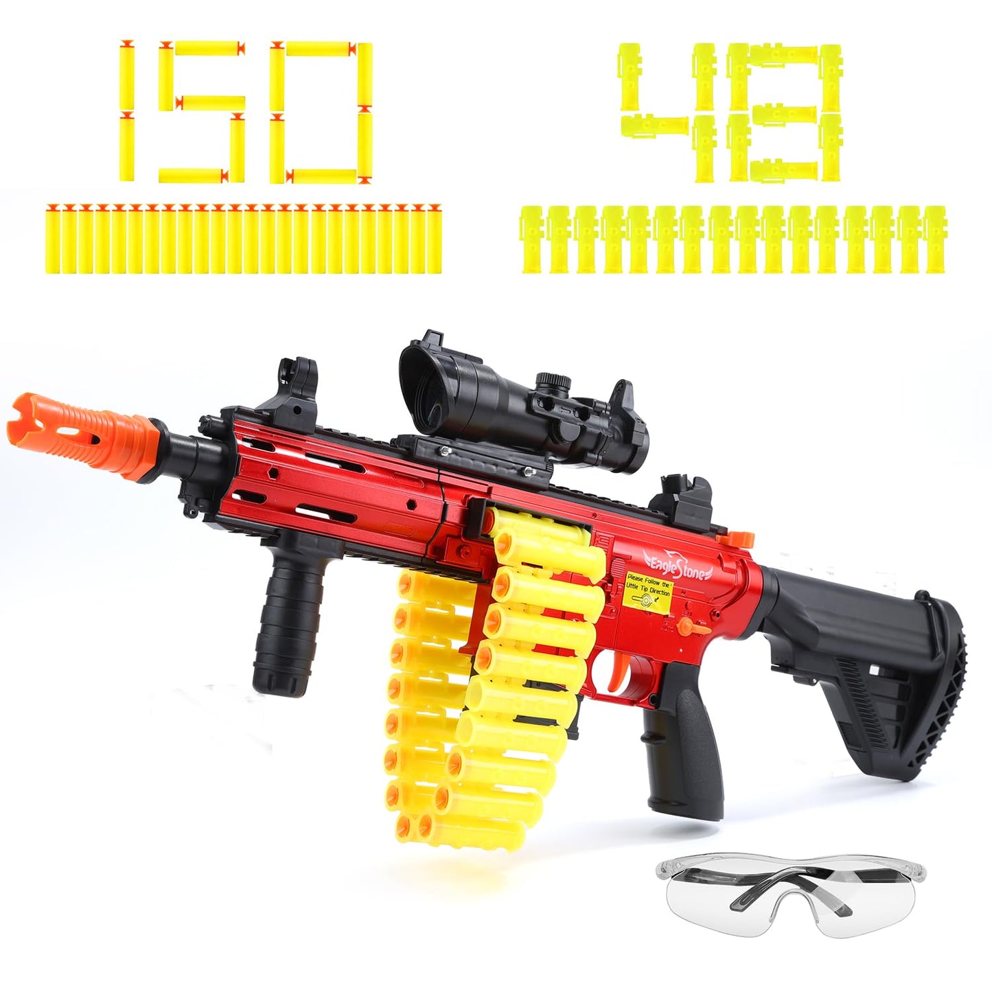 Eaglestone Automatic Toy Guns with 150 Darts, Shell Ejecting Manual-Semi Auto Sniper Gun