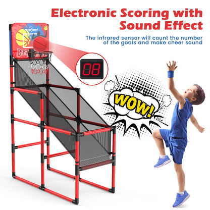 EagleStone Kids Basketball Hoop Arcade Game W/Electronic Scoreboard Cheer Sound