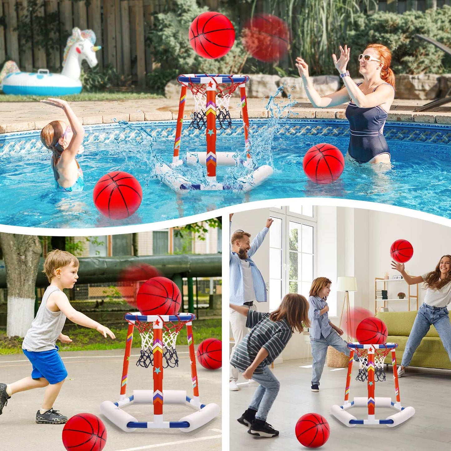 EagleStone Pool Basketball Toys, Floating Basketball Hoop for Pool Game