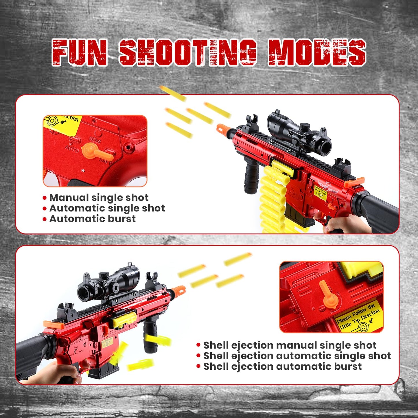 Eaglestone Automatic Toy Guns with 150 Darts, Shell Ejecting Manual-Semi Auto Sniper Gun