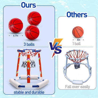 EagleStone Pool Basketball Toys, Floating Basketball Hoop for Pool Game
