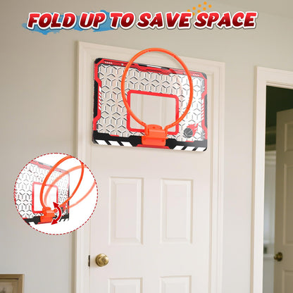 EagleStone Mini Basketball Hoop for Door & Wall, Foldable Rim with 3 Balls and Pump, Indoor Basketball Toy Game Set for Kids Adults, Bedroom Office Sports Gift