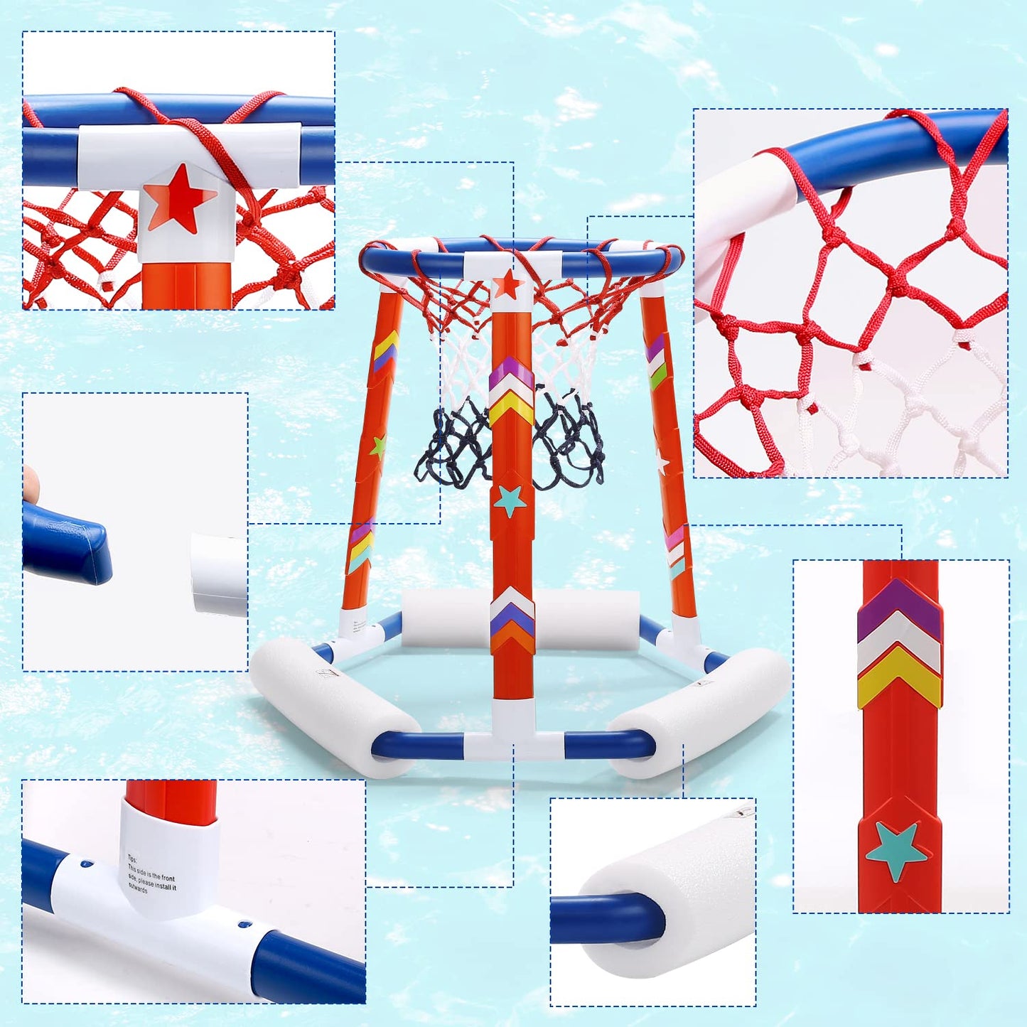 EagleStone Pool Basketball Toys, Floating Basketball Hoop for Pool Game