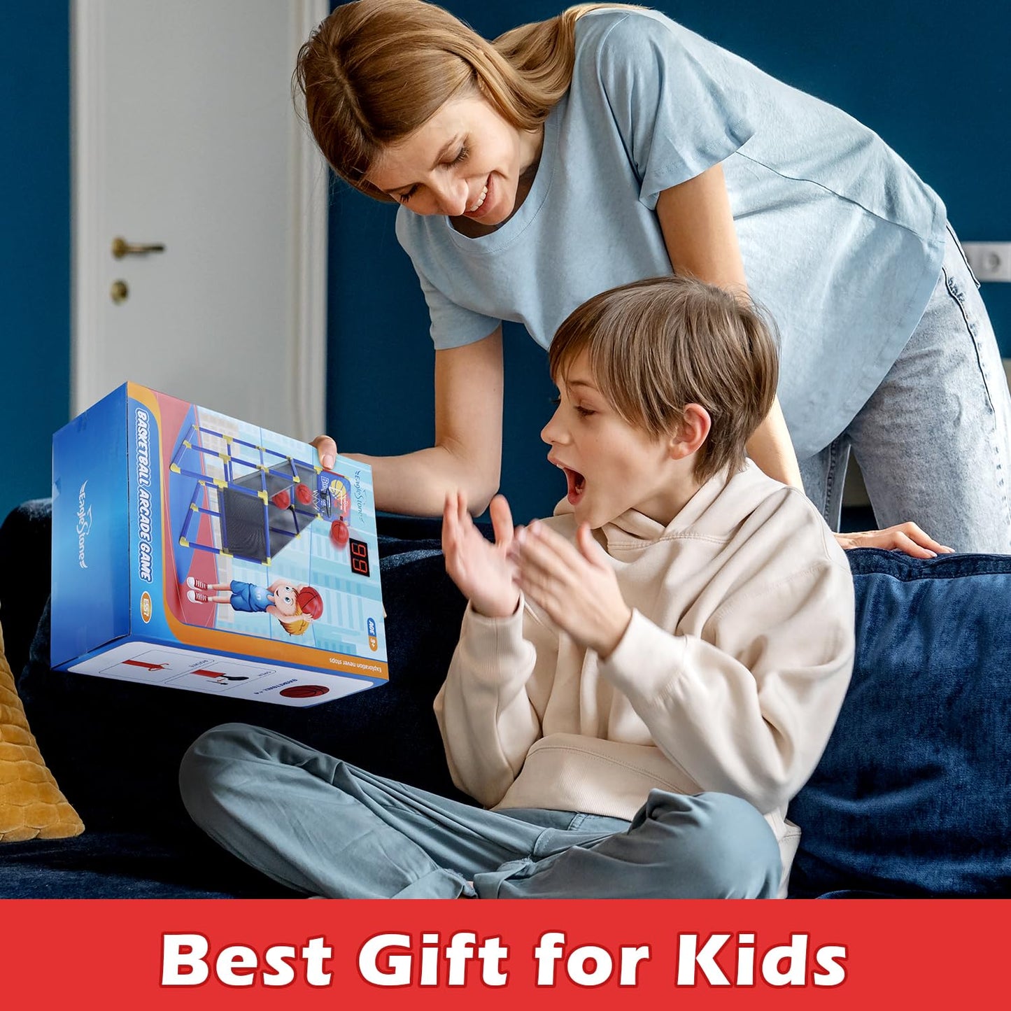 EagleStone Kids Basketball Hoop Arcade Game W/Electronic Scoreboard Cheer Sound